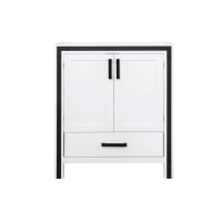 Ziva White Single Vanity, Cultured Marble Top, White Square Sink