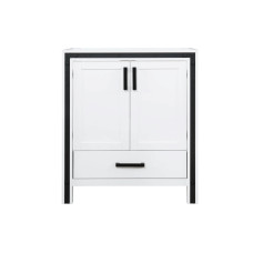 Ziva White Single Vanity, Cultured Marble Top, White Square Sink