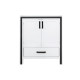 Ziva White Single Vanity, Cultured Marble Top, White Square Sink