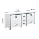Ziva White Single Vanity, Cultured Marble Top, White Square Sink