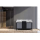 Zilara  Black and Grey Vanity, Castle Grey Marble Top, and White Square Sink