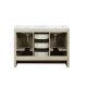 Lafarre  Rustic Acacia Double Bathroom Vanity, White Quartz Top, and White Square Sinks