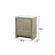 Lafarre  Rustic Acacia Double Bathroom Vanity, White Quartz Top, and White Square Sinks