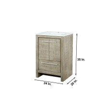 Lafarre  Rustic Acacia Double Bathroom Vanity, White Quartz Top, and White Square Sinks