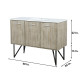 Lancy Rustic Acacia Bathroom Vanity, White Quartz Top, and White Square Sink