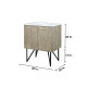Lancy Rustic Acacia Bathroom Vanity, White Quartz Top, and White Square Sink