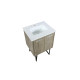 Lancy Rustic Acacia Bathroom Vanity, White Quartz Top, and White Square Sink