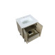 Lancy Rustic Acacia Bathroom Vanity, White Quartz Top, and White Square Sink