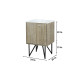 Lancy Rustic Acacia Bathroom Vanity, White Quartz Top, and White Square Sink