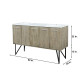 Lancy Rustic Acacia Bathroom Vanity, White Quartz Top, and White Square Sink