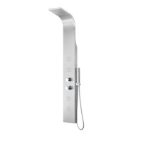 MAYOR 64 IN. FULL BODY SHOWER PANEL WITH HEAVY RAIN SHOWER AND SPRAY WAND IN BRUSHED STEEL