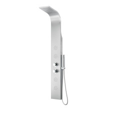 MAYOR 64 IN. FULL BODY SHOWER PANEL WITH HEAVY RAIN SHOWER AND SPRAY WAND IN BRUSHED STEEL
