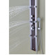 KIKI 59 IN. 6-JETTED SHOWER PANEL WITH HEAVY RAIN SHOWER AND SPRAY WAND IN MAHOGANY DECO-GLASS