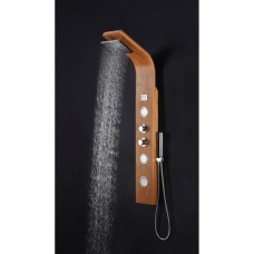 MANSION 60 IN. FULL BODY SHOWER PANEL WITH HEAVY RAIN SHOWER AND SPRAY WAND IN NATURAL BAMBOO