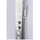 VISOR 60 IN. FULL BODY SHOWER PANEL WITH HEAVY RAIN SHOWER AND SPRAY WAND IN BRUSHED STEEL