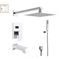 Monte Celo Set, 8" Square Rain Shower and Handheld