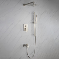 Cero Set, 8" Square Rain Shower and Handheld