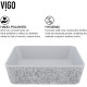 Zinnia Concrete Rectangular Vessel Bathroom Sink in Ash