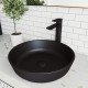 VIGO Black Round Modus MatteShell™ Glass Bathroom Vessel Sink
