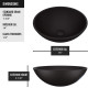 VIGO Black Round Cavalli MatteShell™ Glass Bathroom Vessel Sink