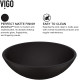 VIGO Black Round Cavalli MatteShell™ Glass Bathroom Vessel Sink