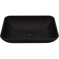 VIGO Black Sottile Rectangular MatteShell™ Glass Bathroom Vessel Sink