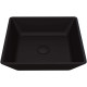 VIGO Black Roma Rectangular MatteShell™ Glass Bathroom Vessel Sink