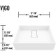 Bryant Rectangular Matte Stone Vessel Bathroom Sink