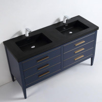 Topmount Bathroom Black Resin Basin 000 6122BP-BL