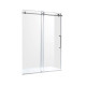 LEON SERIES 60 IN. BY 76 IN. FRAMELESS SLIDING SHOWER DOOR IN BRUSHED NICKEL WITH HANDLE