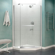 CASTLE SERIES 49 IN. X 72 IN. SEMI-FRAMELESS SHOWER DOOR WITH TSUNAMI GUARD