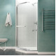 CASTLE SERIES 49 IN. X 72 IN. SEMI-FRAMELESS SHOWER DOOR WITH TSUNAMI GUARD