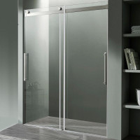 STELLAR SERIES 48 IN. X 76 IN. FRAMELESS SLIDING SHOWER DOOR WITH HANDLE