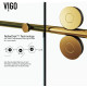 VIGO Elan Frameless Sliding Glass Shower Door in Matte Brushed Gold with Handle