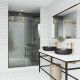 VIGO Elan Frameless Sliding Glass Shower Door in Matte Brushed Gold with Handle