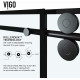 VIGO Elan Frameless Sliding Shower Door in Matte Black with Handle