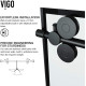 VIGO Elan Frameless Sliding Shower Door in Matte Black with Handle
