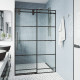 VIGO Elan Frameless Sliding Shower Door in Matte Black with Handle