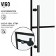 VIGO Elan Frameless Sliding Shower Door in Matte Black with Handle