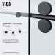 VIGO  Elan Adjustable Frameless Sliding Shower Door in Matte Black