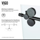VIGO  Elan Adjustable Frameless Sliding Shower Door in Matte Black