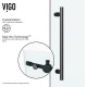 VIGO  Elan Adjustable Frameless Sliding Shower Door in Matte Black