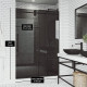 VIGO  Elan Frameless Sliding Rectangle Shower Door with Black Tempered Glass and Hardware in Matte Black Finish with Reversible Handle