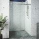 Elan E-class  Frameless Sliding Shower Door in Stainless Steel with Clear Glass and Handle