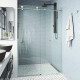Elan E-class  Frameless Sliding Shower Door in Stainless Steel with Clear Glass and Handle