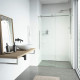Elan E-class  Frameless Sliding Shower Door in Stainless Steel with Clear Glass and Handle