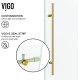 Elan E-class Frameless Sliding Shower Door in Matte Gold with Clear Glass and Handle