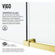 Elan E-class Frameless Sliding Shower Door in Matte Gold with Clear Glass and Handle