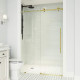 Elan E-class Frameless Sliding Shower Door in Matte Gold with Clear Glass and Handle