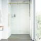 Elan E-class Frameless Sliding Shower Door in Matte Gold with Clear Glass and Handle